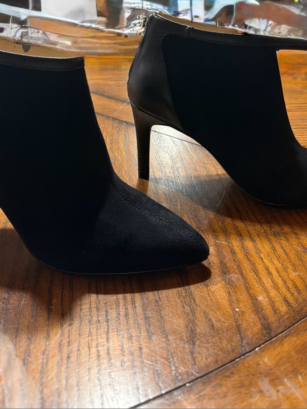 N.Y.L.A. Black Pointed Toe Stiletto Ankle Boots